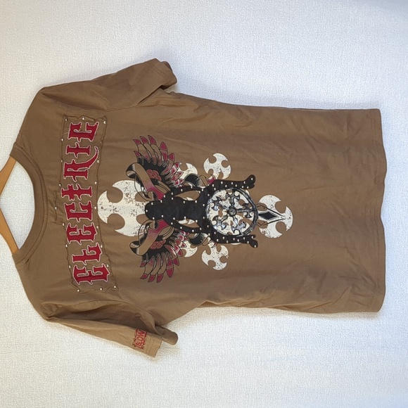 NWT Electric Shock Men's LTD Edition Short Sleeve T Biker Size Large - Picture 1 of 11